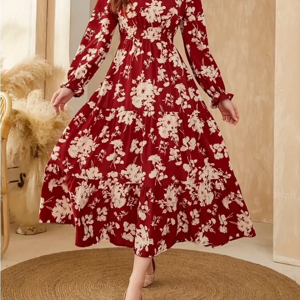 Floral Red Maxi Dress